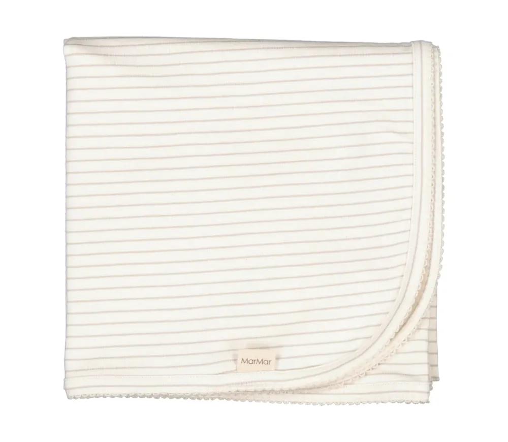 MarMar Copenhagen Tæpper>Alida, Baby Taeppe White Sage Stripe