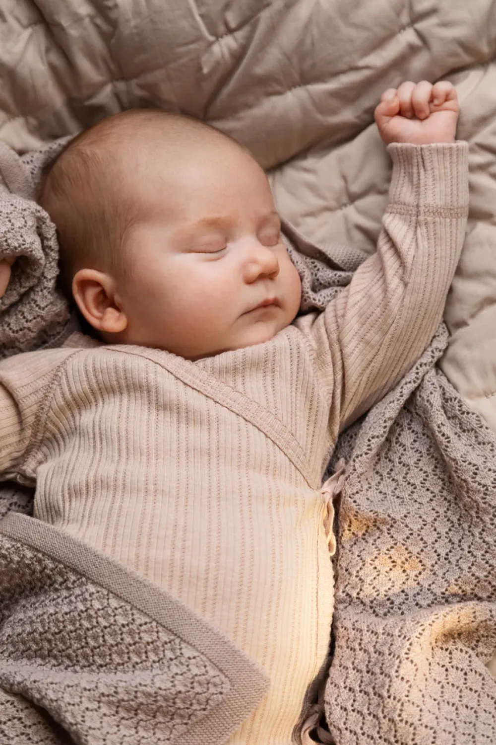 MarMar Copenhagen Tæpper>Alida Quilt Baby, Taeppe Grey Sand