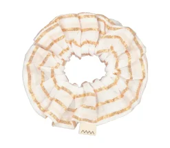 MarMar Copenhagen Accessories>Alma, Scrunchie Gold Stripes