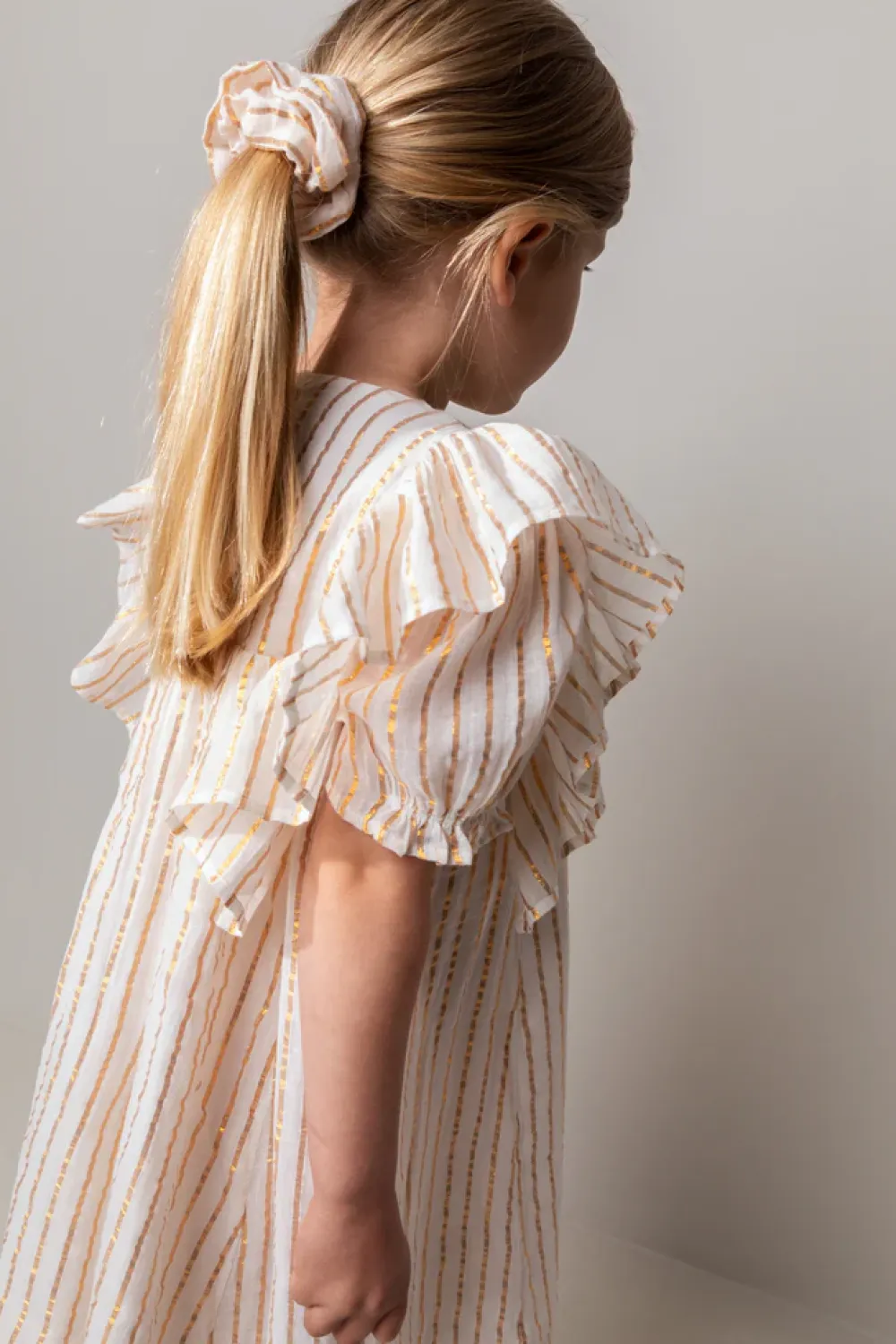 MarMar Copenhagen Accessories>Alma, Scrunchie Gold Stripes