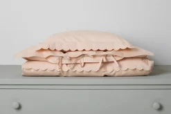 MarMar Copenhagen Sengetøj & Lagner>Bed Linen Scallop Baby, Sengetøj Beige Rose