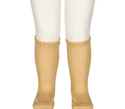MarMar Copenhagen Strømper & Strømpebukser>Knee Socks Pointelle, Strømper Cumin