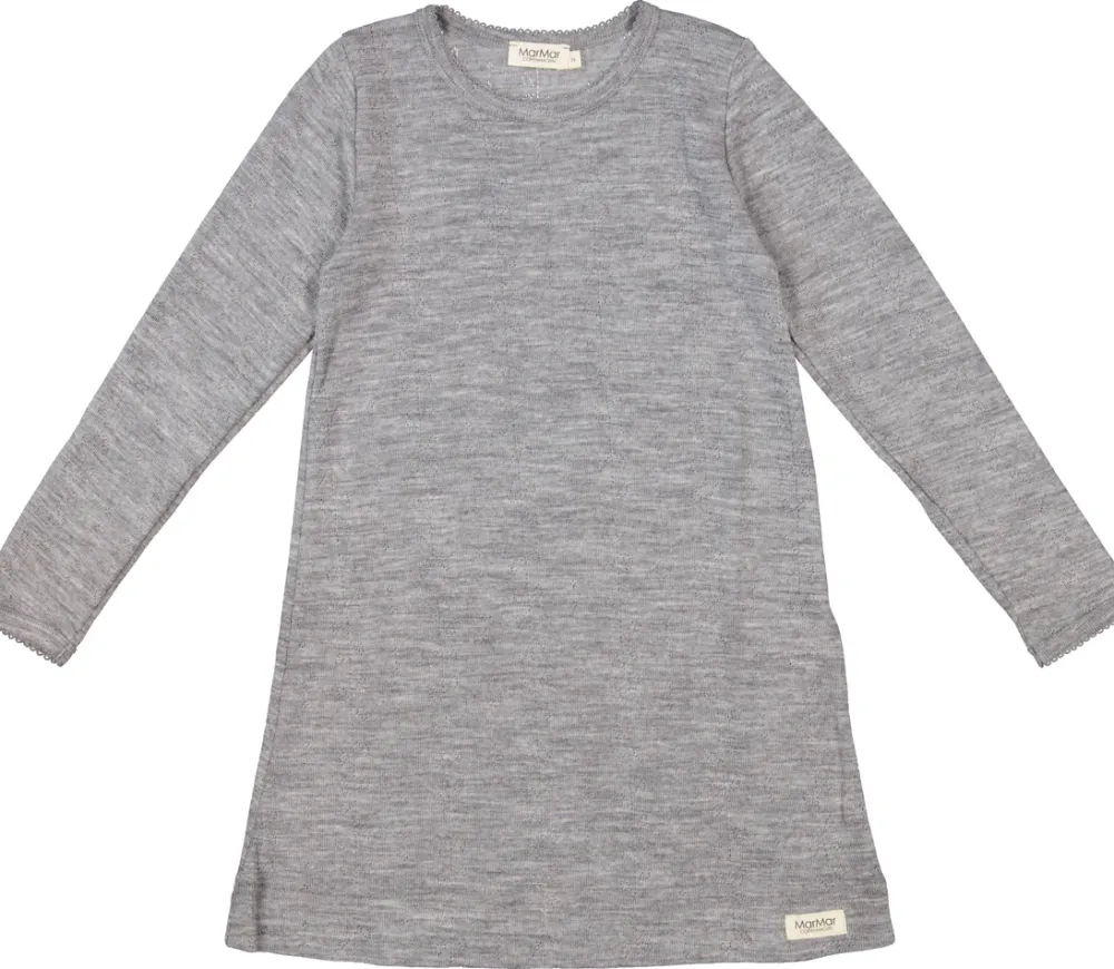 MarMar Copenhagen Nattøj>Night Dress, Uld Pointelle Nattøj Grey Melange
