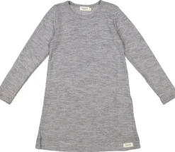 MarMar Copenhagen Uld>Night Dress, Uld Pointelle Nattøj Grey Melange