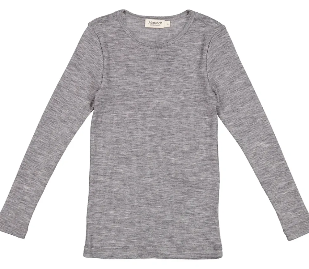 MarMar Copenhagen Uld>Tamra, Uld Rib Bluse Grey Melange