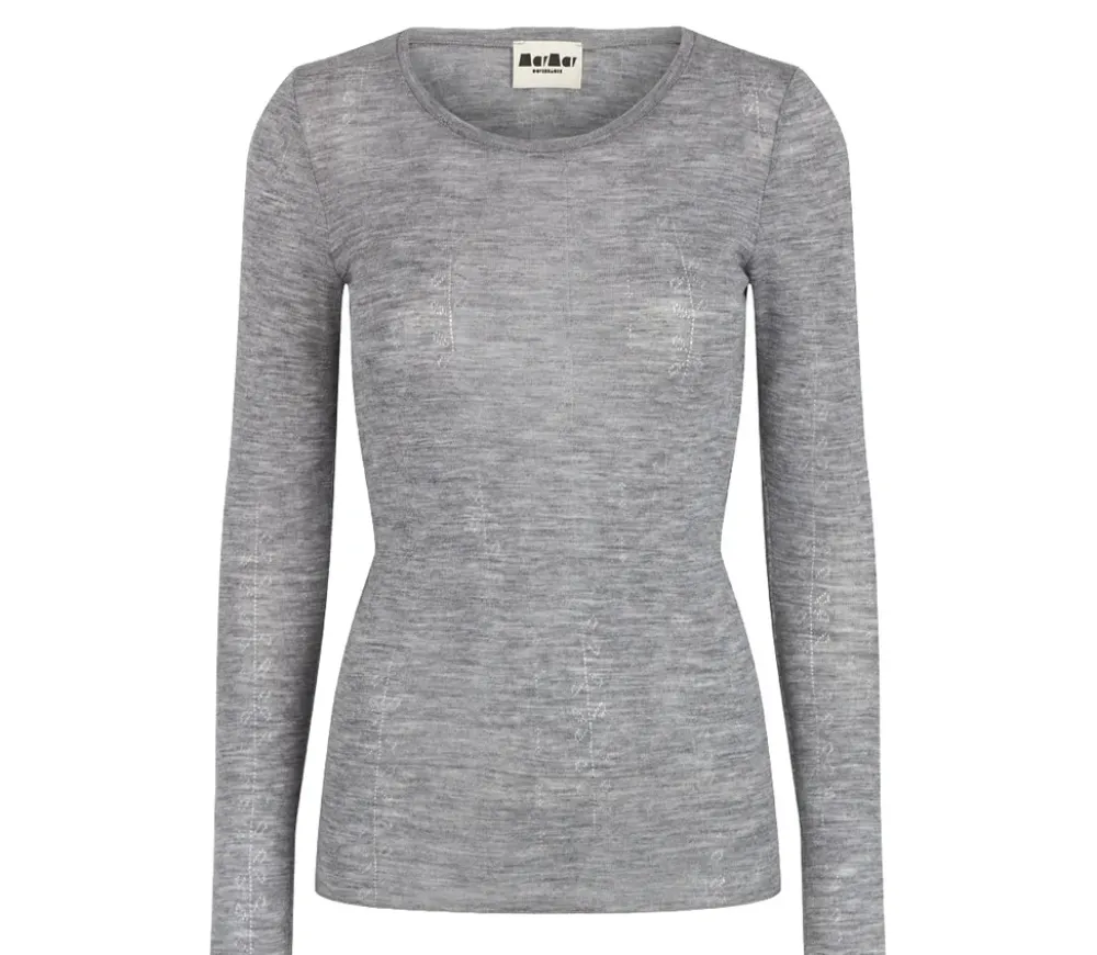 MarMar Copenhagen Uld>Tamra W, T-Shirt Grey Melange