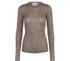 MarMar Copenhagen Strik>Tanne W, Bluse Dusty Brown Mel.