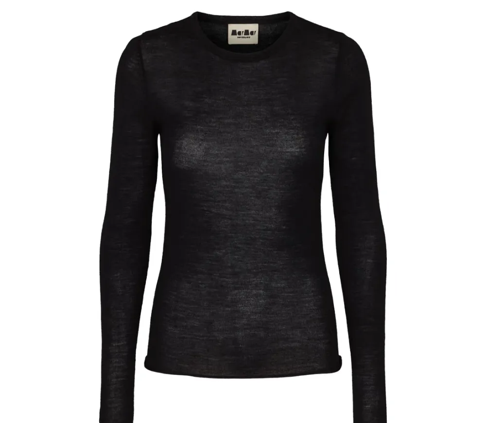 MarMar Copenhagen Strik>Tanne W, Bluse Black