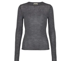 MarMar Copenhagen Strik>Tanne W, Bluse Mid Grey Melange