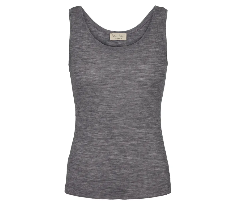 MarMar Copenhagen Undertøj>Tevo W, Uld Rib Undertroje Grey Melange