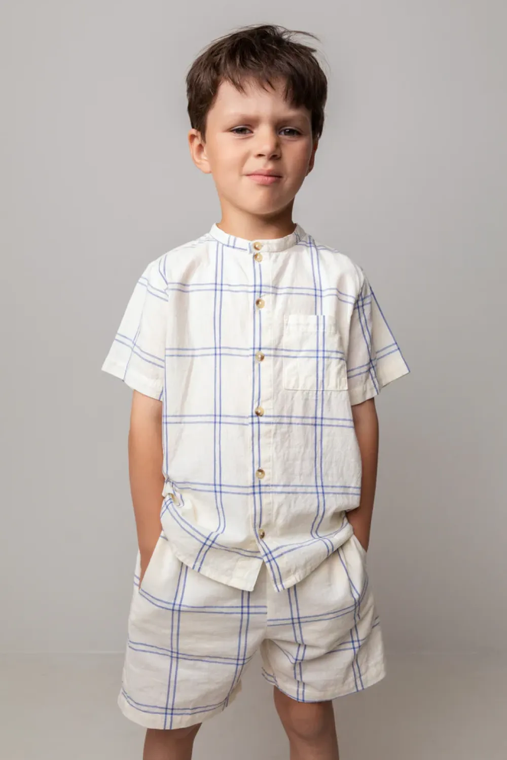 MarMar Copenhagen Overdele>Theodor Ss, Skjorte Blue Check