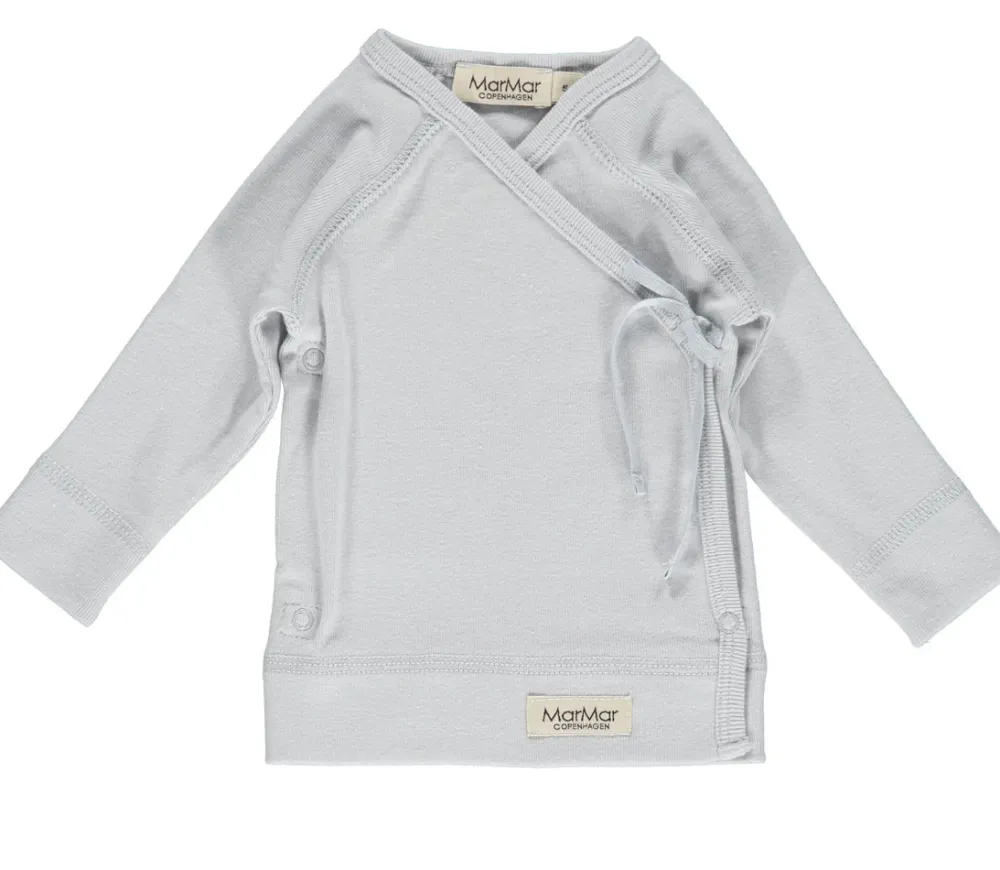 MarMar Copenhagen Bluser>Tut Wrap Ls, Bluse Pale Blue