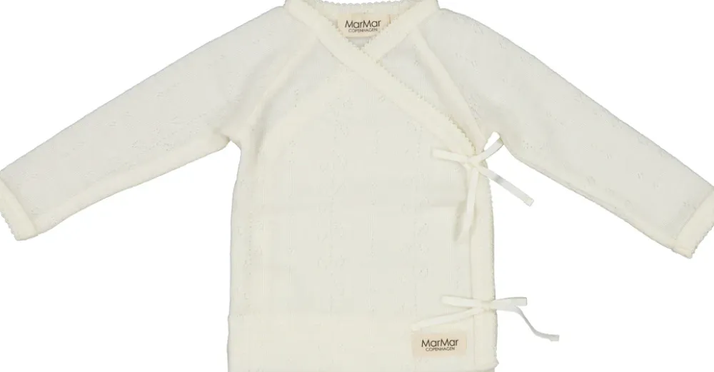 MarMar Copenhagen Uld>Tut Wrap Ls, Uld Pointelle Bluse Natural