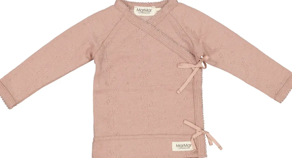 MarMar Copenhagen Uld>Tut Wrap Ls, Uld Pointelle Bluse Burnt Rose