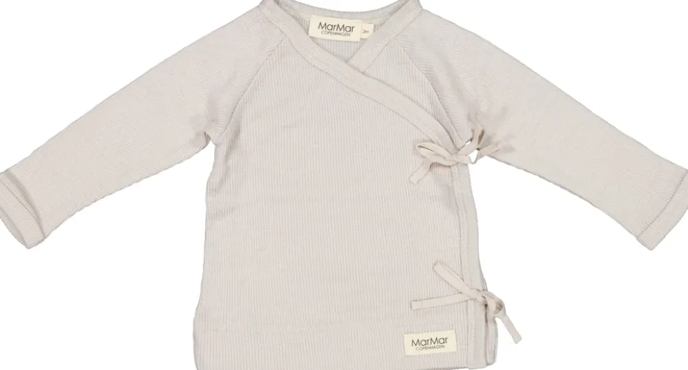 MarMar Copenhagen Uld>Tut Wrap Ls, Uld Rib Bluse Pepple