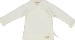 MarMar Copenhagen Overdele>Tut Wrap Ls, Uld Rib Bluse Natural