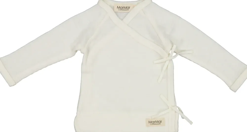 MarMar Copenhagen Overdele>Tut Wrap Ls, Uld Rib Bluse Natural